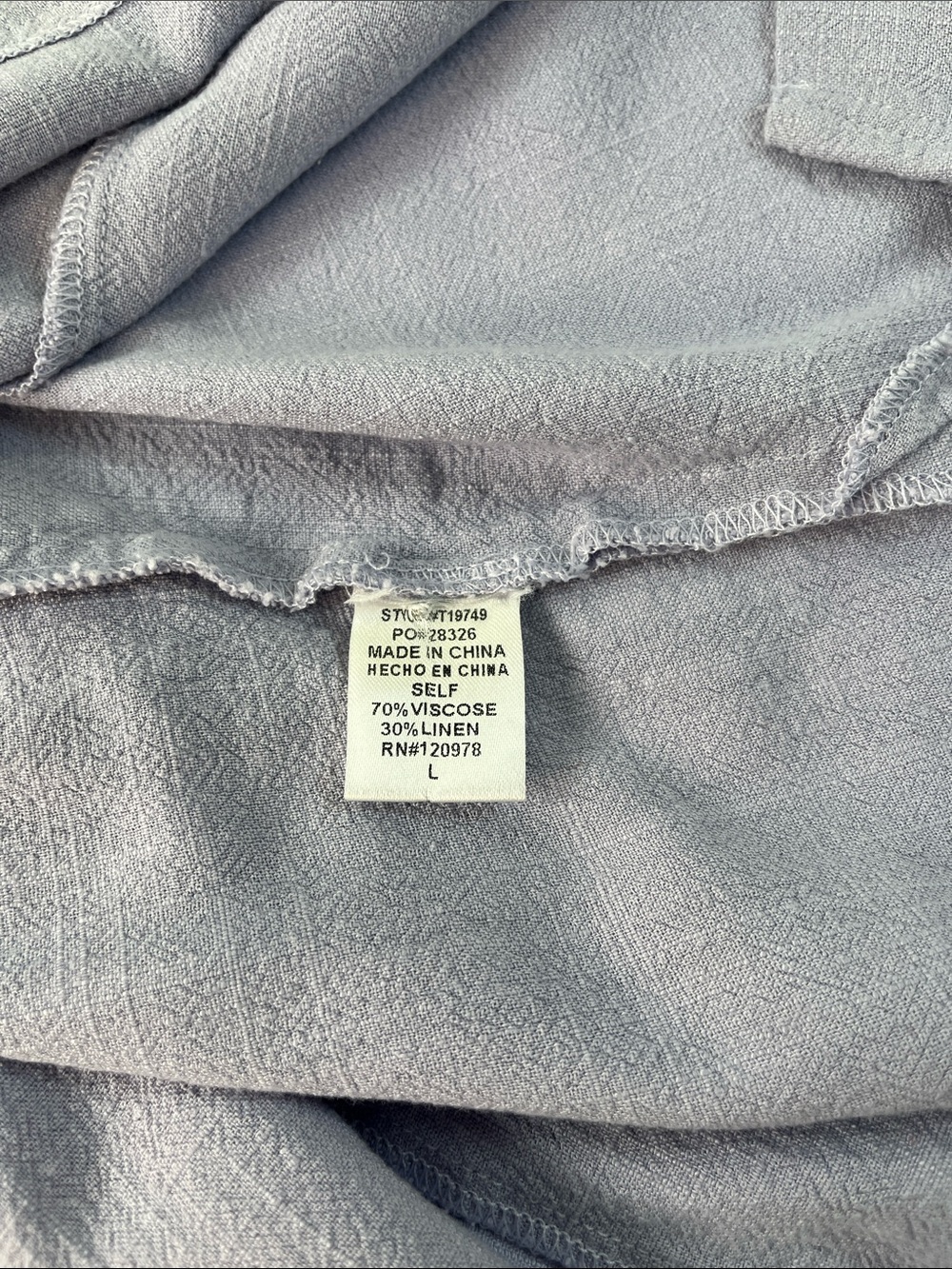Entro Light Lavender Short Sleeve Peplum Blouse with Pocket Sz L - Picture 6 of 8
